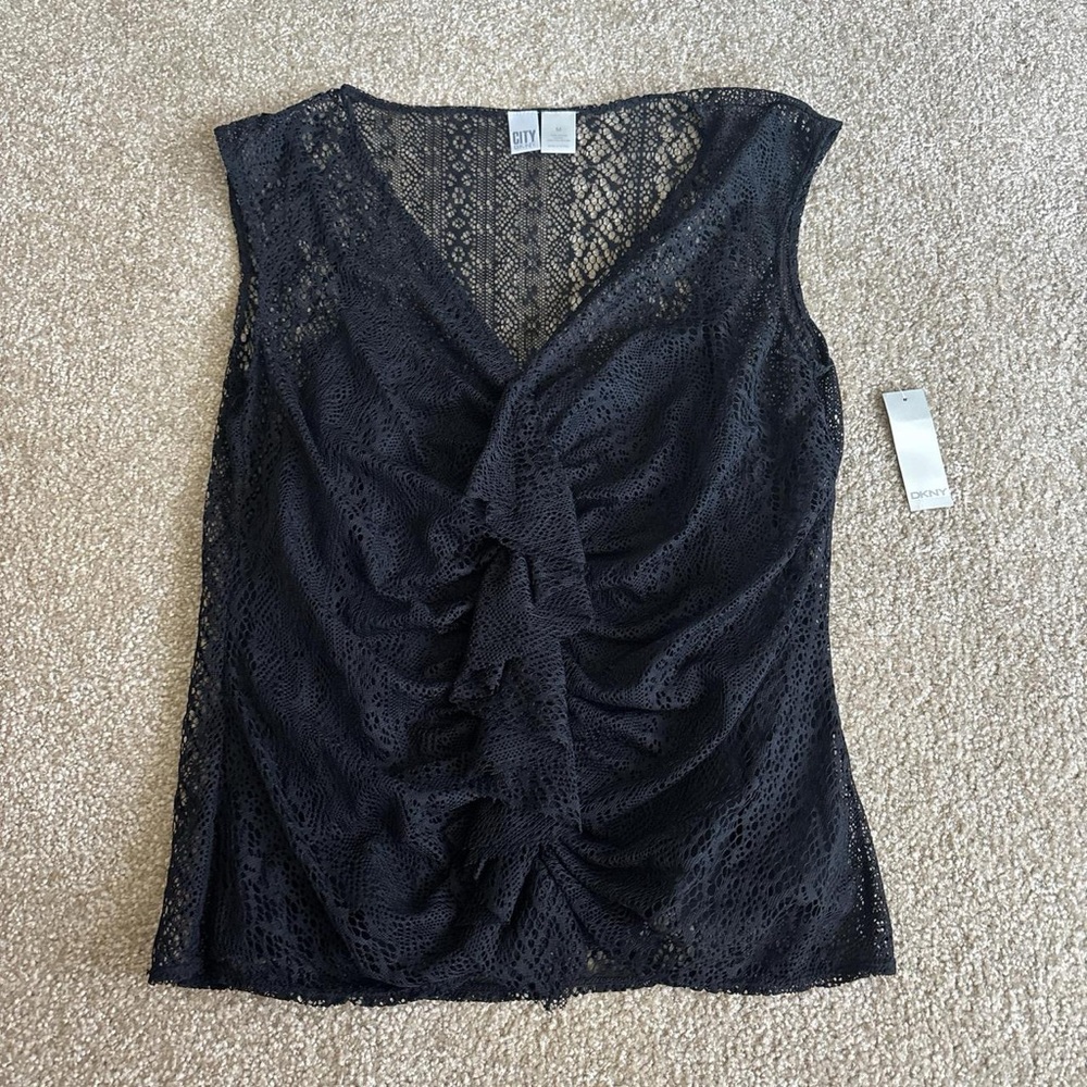 DKNY sheer top with built in tank top
